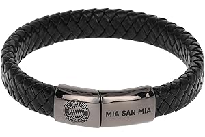 FC Bayern München Skórzana bransoletka męska, czarna