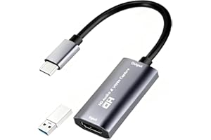 INGOODTLE Video Capture Card, HDMI to USB C Audio Capture Card for Streaming Switch Xbox PS5/4 Gaming USB 3.0 HDMI Video Capture Device 4K 1080P 60fps Live Record Grabber Compatible with DSLR Camera Window Mac