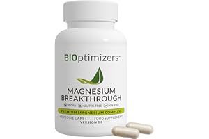 BiOptimizers Magnesium Breakthrough Supplement | Has 7 Forms of Magnesium: Glycinate, Malate, Citrate, and More | Natural Sleep and Brain Supplement | 60 Capsules