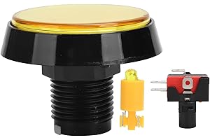 CICIGLOW -Tasten,Spiel-Taster 60mm Großer Runder 2,4-Zoll-LED-Taster mit Mikroschalter,12V LED-beleuchteter Taster für -Maschinen-Videospielkonsole(Gelb)
