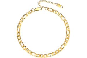 PROSTEEL Cavigliera a Catena Regolabile Set Impilabili Estetica Tricolore Cavigliera Donna Minimalismo Vacanze al Mare