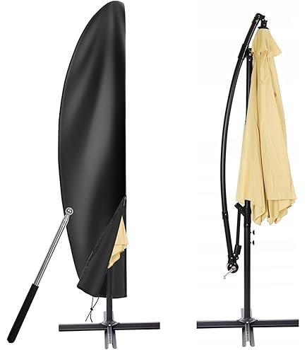 Funshot Parasol Cover Waterproof, Large Cantilever With Zip For 2 To 4m Garden Outdoor Umbrella Heavy Duty 420d Oxford Fabric Umbrella Anti Uv~p135879965