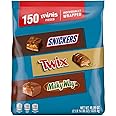 Mars SNICKERS, TWIX, & MILKY WAY Minis Chocolate Candy Bars Variety Pack, 150 Ct Bulk Bag