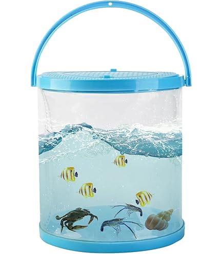 MagiDeal Seau à Poissons Vivants, Seau de Pêche pour Ménés, équipement Respirant de Grande Capacité, Facile à Transporter, Boîte à Poisson Légère pour Les Pois, Petit