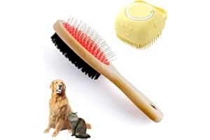 DYNAMOLL Cepillo para Mascotas - Desenredante y de Baño para Gatos y Perros, Pelo Largo y Corto (Grande)