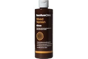 FURNITURE CLINIC Vernice per legno per interni extra forte (500 ml, lucida) - Vernice per legno a base d'acqua ad asciugatura rapida per proteggere tutti i mobili, le porte e altri legni duri e teneri dai graffi.