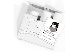 ‎PHOMEMO Phomemo Thermodruckpapier - 2 Jahre Weiß Selbstklebendes Mini Aufkleber Papier, Kompatibel mit T02/M02X/M02L Mini Tragbaren Druckern zum Drucken von Fotos, Studiennotizen, DIY Aufkleber, 3 Rollen