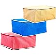 Kuber Industries 3 Pieces Non Woven Multi Saree Cover Set