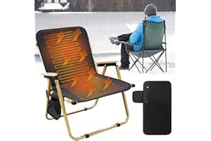 GOBESTY Asientos de Estadio con Calefacción, Cojín De Asiento Portátil Plegable, 3 Modos de Calefacción Ajustables para Oficinas, Salas de Juegos, Salas de Estar y Estadios (Negro)