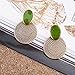 FANMURAN Vintage Holiday Gift Big Drop Green Round Earrings Stud Carved Jewelry Women