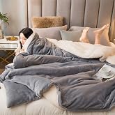 Mulberry Sherpa Polar Battaniye &Ccedil;ift Taraflı Tek Kişilik 160x220 cm A&ccedil;ık Gri