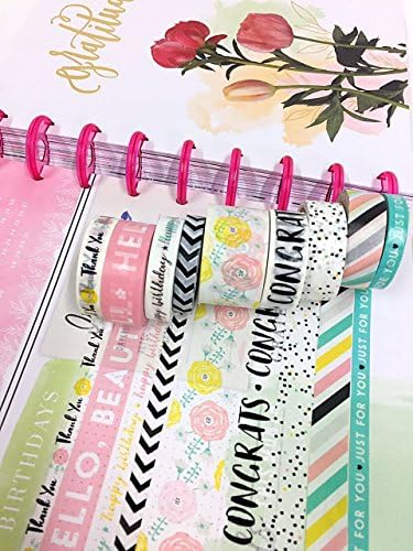 Washi Tape Set - 9 Rolls Decorative Washi Masking Paper Tape, Washi Tape Crafts, Washi Tape Dispenser, Great Crafts for DIY, Scrapbooking, Daily Planners, Gift Box, School Project, Photo Album Decorations Versatile Tapes, by Atoz Create