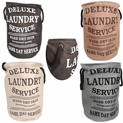 LS Design Wäschesammler Wäschetruhe Wäschesack Wäschekorb Canvas Grau