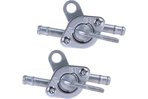 Huybaa 2 Pezzi Rubinetto Benzina Moto, Rubinetto Benzina Serbatoio, 6mm Rubinetto Carburante Universale, Rubinetto Generatore Valvola Benzina per Moto ATV Terrain Vehicle