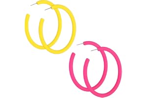 2 par 80-tals accessoarer, neon akrylörhängen dam, färgglada kreoler vintagestil för temafest och 90-talet outfit