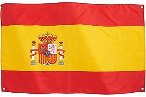 Runesol Bandera De España 3x5, 91x152cm, Bandera De España, 4 Ojales, Ojal De Latón En Cada Esquina, Banderas Premium, Interior, Exterior, Día de San José