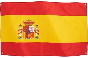 Runesol Bandera De España 3x5, 91x152cm, Bandera De España, 4 Ojales, Ojal De Latón En Cada Esquina, Banderas Premium, Interior, Exterior, Día de San José