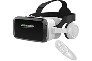 LONGLU VR Headset for 4.7-6.7" Screen Mobile Phones Bluetooth 3D Virtual Reality Glasses with Controller Compatible with iPhone and Samsung Android Cellphone Etc. VR Headset for Movies & Video Games IMAX