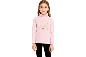 Mufeng T-Shirt Thermique Fille sous-vêtement Col Montant Manches Longues Vêtement Base Layer Enfant Hiver Chaud