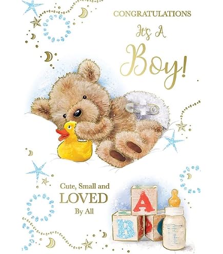 Grußkarte Zur Geburt Des Enkelsohns – Piccadilly Greetings – 20,3 X 15,2 Cm – Hochwertig & Aus UK