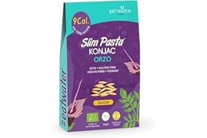 SLIM PASTA Eat Water Slim Orzo Pasta (Pack of 5 x 270g) Organic Konjac Flour & Oats, Zero Carb, Low Calorie, Gluten & Fat Free, Vegan High Fibre, Ready to Eat Pasta Alternative, Keto Diet & FODMAP Friendly