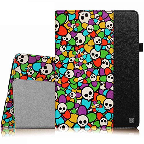 Fintie Samsung Galaxy Tab 4 7.0 Hülle Case - Slim Fit Folio Kunstleder Schutzhülle Cover Tasche mit Ständerfunktion für Samsung Galaxy Tab 4 7.0 T230 T235 (7 Zoll) Tablet, Totenkopf- und Blumenmuster