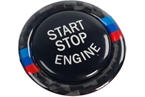 Unifizz Autocollant de Couvercle de Bouton Start/Stop pour Moteur de Voiture en Fibre de Carbone pour BMW Série 1 3 5 E87 E90 E91 E92 E93 E60 X1 X3 X4 X5 X6 Z4, Remplacement Durable, Accessoire de