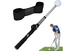 Zithgen Aide à l'Entraînement au Golf Rétractable | avec Brassard et Poignée Réglable pour Correction de la Posture | Entraîneur de Swing de Golf Portable | pour Débutants, Professionnels