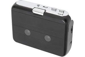 KIMISS Kassettenspieler Kassettenspieler Abs Ton007B Bluetooth Kassettenspieler mit Kopfhörer Auto-Reverse-Funktion Stereo-Kassettenspieler (Schwarz)