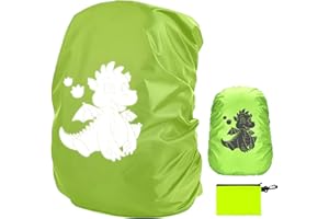 Tixlux Sac à Dos Imperméable Réfléchissante, housse de sac à dos, housse de sac d'école avec sac de rangement pour enfants, filles, garçons, randonnée en plein air, équitation, escalade