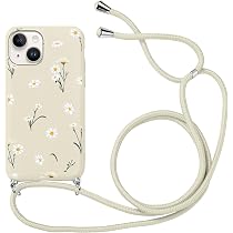 Custodia IPhone 13 Pro Con Laccio - Cover Fiori Viola Con Cordino Regolabile