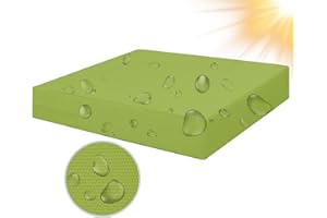 SYLC 100% Impermeabile Federe per Cuscino Divano Patio con Cerniera, Copricuscini per Giardino Rattan per Esterni Coperture Cuscino Personalizzazione (55×55×10 cm,Apple Green)