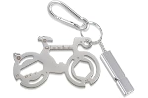 CAINCAY Outil multifonction pour vélo, avec pneus en aluminium, 12 en 1, mini outil multifonction pour vélo, porte-clés pour la randonnée, le camping