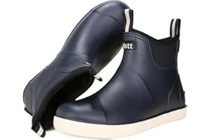 zaxunai Wellies Men's Half Height Waterproof Lined Protective Non-Slip Ankle Boots Basic PVC Chelsea Boots