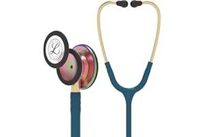 3M Littmann Fonendoscopio para monitorización Classic III, acabado en arcoíris, tubo azul Caribe, 68,5 cm, 5807