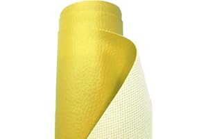 A-Express Tela de Grano de Cuero de Imitación Material Texturizado por Polipiel Vinilo Cojines Bolso - Amarillo Medio Metro 50cm x 140cm