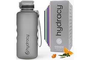 Hydracy Gourde d'Eau 2L sans BPA, Bouteille avec Marqueur de Temps, Paille et Verrouillage Sécurisé - Housse en Néoprène, Étanche, Anti-Fuite, Réutilisable, Légère - Idéal pour Sport, École, Travail