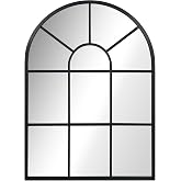 HOMCOM Decorative Wall Mirror Window Type 50x70cm Black | Metal Window Mirror, Living Room Bedroom Entrance, Modern Style