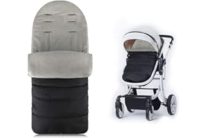 BAYINBROOK Sacco Passeggino Universale,Passeggino Coprigambe,Sacco Termico per Ovetto,Impermeabile e Antivento,per Passeggino Seggiolino Auto,Attività All’aperto (Grigio)