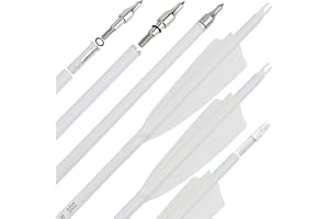 surwolf 31" Flèches de Chasse en Carbone Fluorescent 500 600 Spine avec Plume Naturelle Flèches d'Entraînement pour Tir à l'arc à Poulies/Recurve/Arc Long 6/12pcs