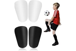 ISSIMOBER Lot de 4 Protege Tibia Foot, Mini Protege Tibia Foot 10 x 6 cm, Protege Tibia Foot Enfant, protège Tibia Foot Enfant pour Hommes Femmes Enfants garçons Filles (Noir + Blanc)