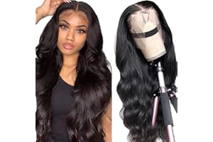 TNICE Perruque Bresilienne Cheveux Humain 13x4 Body Wave Lace Frontal Wig (18 Pouces) Perruque Femme Naturelle Brésilien Bouclée 150% Density Glueless Wig Human Hair for Black Women Couleur Naturelle