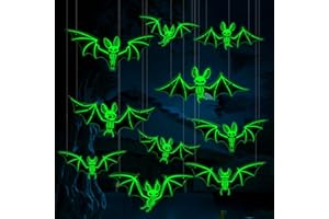 Dadazhenxuan Halloween Fledermaus Deko,10 Stück Halloween Wanddeko,Fledermäuse Dekoration,Leuchtende Fledermaus,Halloween Hängende Fledermaus,Halloween Fledermäuse Wand,Halloween Horror Deko