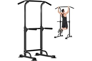 DlandHome Tour de puissance multifonction réglable en hauteur - Station de traction et de dips - Station de musculation pour entraînement de fitness