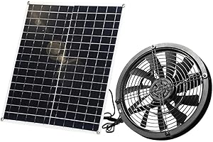 SUNYIMA Ventilateur solaire résistant aux intempéries 20 W avec ventilateur CC pour petits poulailler, serres, abris de jardin, maisons pour animaux domestiques, échappement de fenêtre