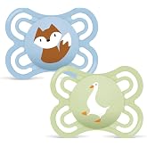 MAM Perfect Pacifier for Babies 2-6 Months, Matte Blue, 2 pcs | With Extra Thin and Flexible Soft Silicone Teat, Easy Accepta