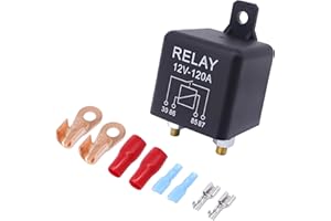 HISports Relè di separazione per batteria, 12 V, 120 A, set di relè per auto, starter e camion, relè con 4 terminali per auto, roulotte