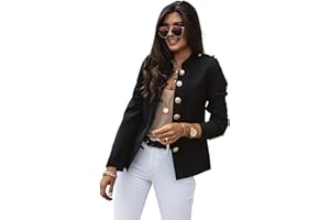 Freenfitmall Blazers de manga larga para mujer, traje de negocios, oficina, trabajo, chaqueta larga con frente abierto, talla XXL