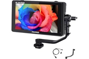 FEELWORLD LUT6 Moniteur à écran 6 Pouces Tactile Moniteur de Terrain pour Appareil Photo Reflex numérique avec 2600nits HDR / 3D LUT Histogramme VectorScope 1920x1080 IPS4K HDMI Input Output