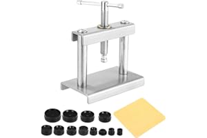 Huifoo Reloj de prensa para reparación de relojes, herramienta de cierre de presión, herramienta de reparación de relojes con 12 matrices, para el cierre de la carcasa del reloj y cambio de batería,